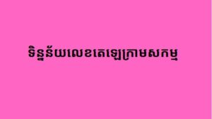 ទិន្នន័យលេខតេឡេក្រាមសកម្ម